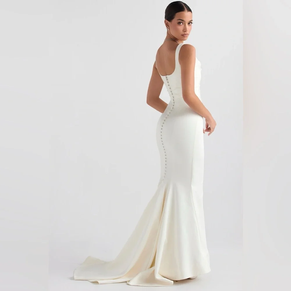 HOUSE OF CB 'Emilie' Off White Satin Mermaid Bridal Gown NWOT size XS - Picture 16 of 17